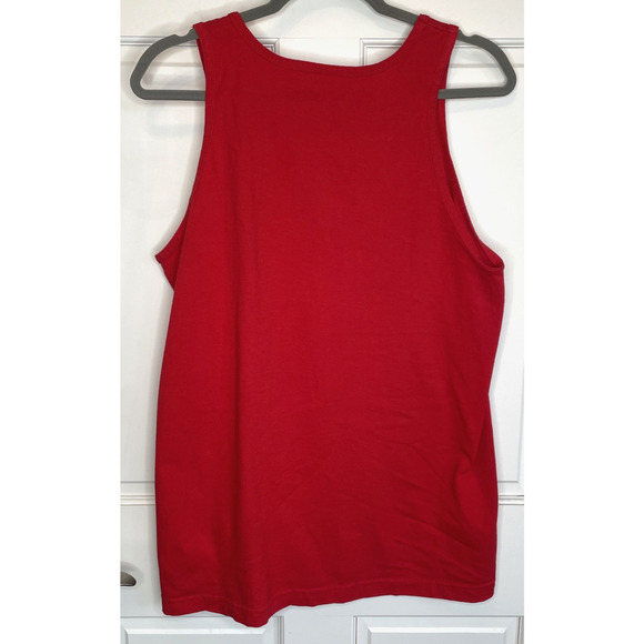 Vans Off The Wall Men's Graphic Tank Top Size M Cotton Red Uncle Sam Beer Helmet - Picture 4 of 7